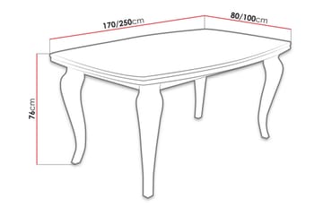 Tabell Förlängningsbart matbord 170 cm - Vit - Möbler - Bord & matgrupp - Matbord & köksbord