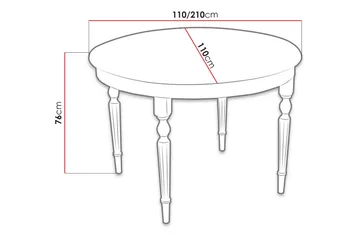 Tabell Runt Matbord 110 cm i Trä med Ekutseende - Natur - Möbler - Bord & matgrupp - Matbord & köksbord