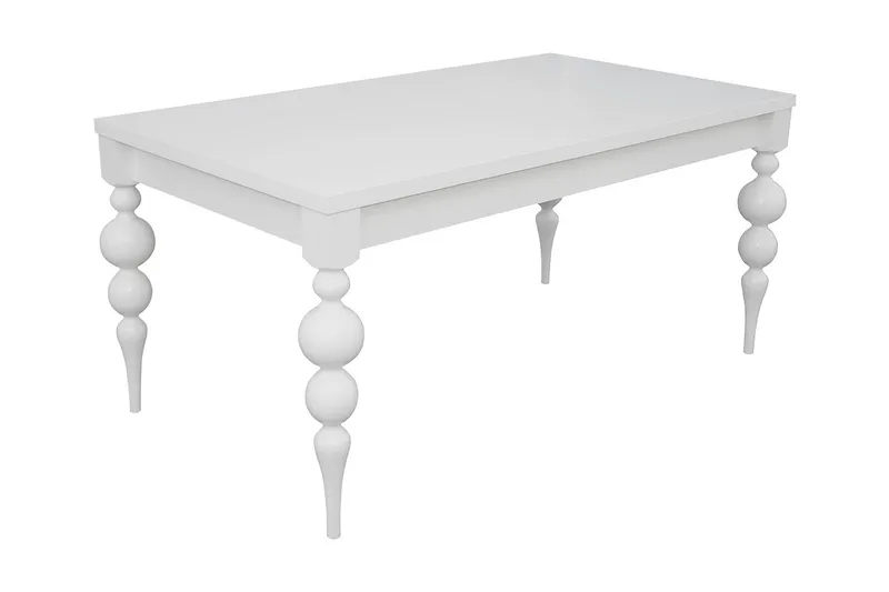 Tabell Utdragbart Rektangulärt Matbord 160 cm - Vit - Möbler - Bord & matgrupp - Matbord & köksbord