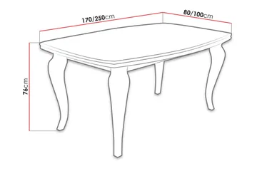 Tabell Utdragbart Rektangulärt Matbord 170x100 cm - Vit - Möbler - Bord & matgrupp - Matbord & köksbord