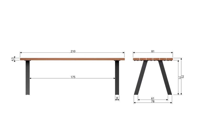 Tablo Matbord 210 cm - Natur - Möbler - Bord & matgrupp - Matbord & köksbord