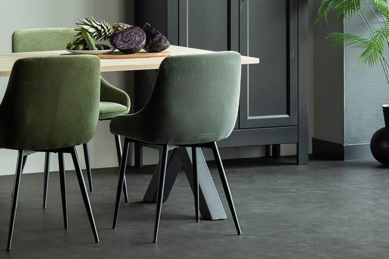 Tablo Matbord X-Formade Ben 160 cm Obehandlat - Ek/Svart - Möbler - Bord & matgrupp - Matbord & köksbord