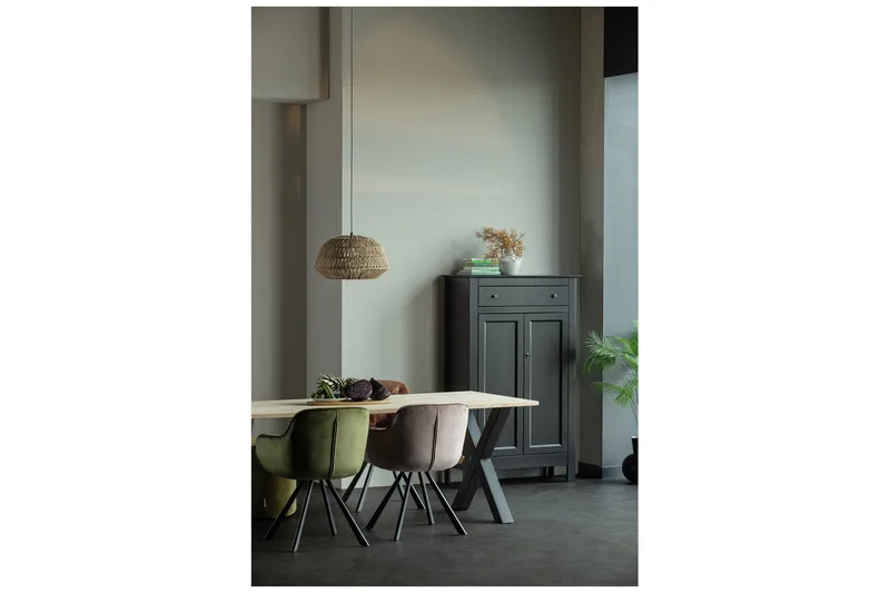 Tablo Matbord X-Formade Ben 200 cm - Ek/Svart - Möbler - Bord & matgrupp - Matbord & köksbord