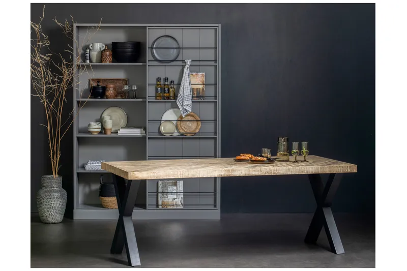 Tablo Matbord X-Formade Ben 200 cm - Spetskypert/Natur/Svart - Möbler - Bord & matgrupp - Matbord & köksbord