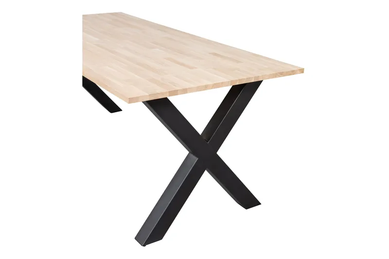 Tablo Matbord X-Formade Ben 220 cm Obehandlat - Ek/Svart - Möbler - Bord & matgrupp - Matbord & köksbord