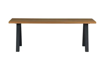 Tablo Stort Rektangulärt Matbord 200 cm i Trä med Ek- och Metallutseende - Brun|Svart - Möbler - Bord & matgrupp - Matbord & köksbord