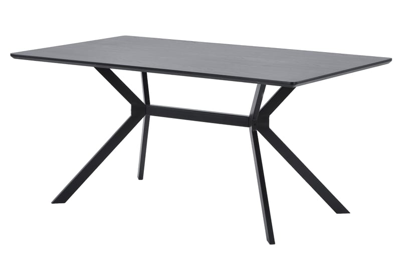 Tero Rektangulärt Matbord 160 cm i Metall och Trä med Mörkt Träutseende - Svart - Möbler - Bord & matgrupp - Matbord & köksbord