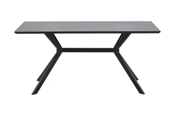 Tero Rektangulärt Matbord 160 cm i Metall och Trä med Mörkt Träutseende - Svart - Möbler - Bord & matgrupp - Matbord & köksbord