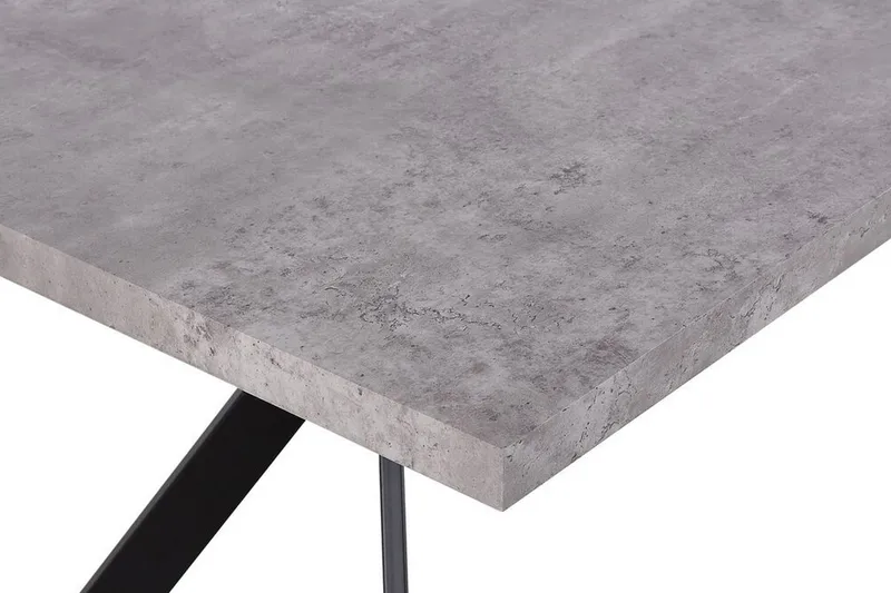 Trimboli Rektangulärt Matbord 160 cm i Trä och Metall med Betongutseende - Grå - Möbler - Bord & matgrupp - Matbord & köksbord