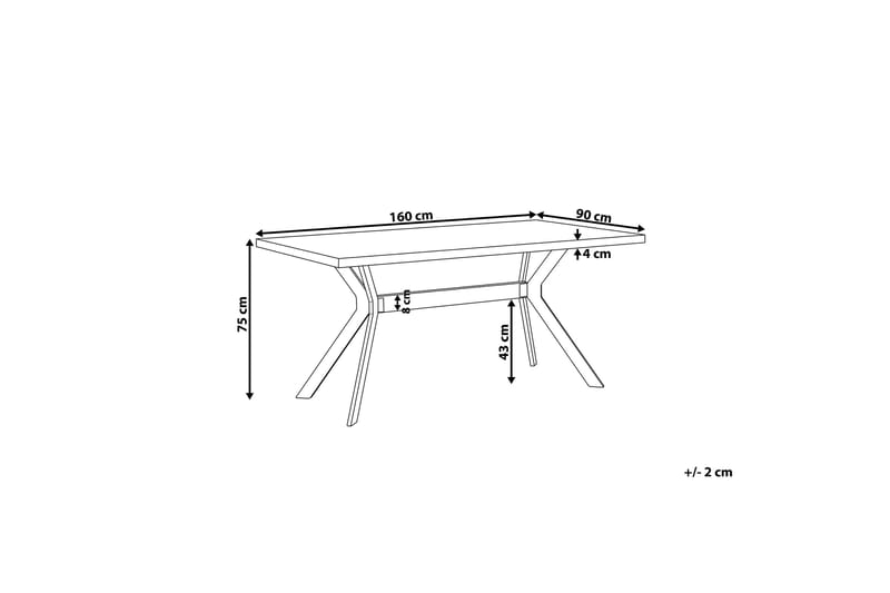 Trimboli Rektangulärt Matbord 160 cm i Trä och Metall med Betongutseende - Grå - Möbler - Bord & matgrupp - Matbord & köksbord