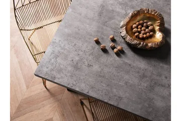 Trimboli Rektangulärt Matbord 160 cm i Trä och Metall med Betongutseende - Grå - Möbler - Bord & matgrupp - Matbord & köksbord