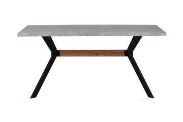 Trimboli Rektangulärt Matbord 160 cm i Trä och Metall med Betongutseende - Grå - Möbler - Bord & matgrupp - Matbord & köksbord