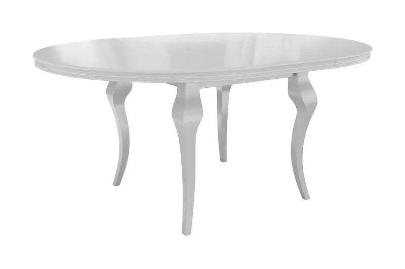 Utdragbart Ovalt Matbord 120 cm i Målat Trä, Vit