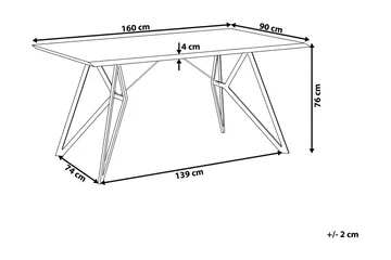 Verd Rektangulärt Matbord 160 cm i Trä och Metall med Betongutseende - Grå - Möbler - Bord & matgrupp - Matbord & köksbord