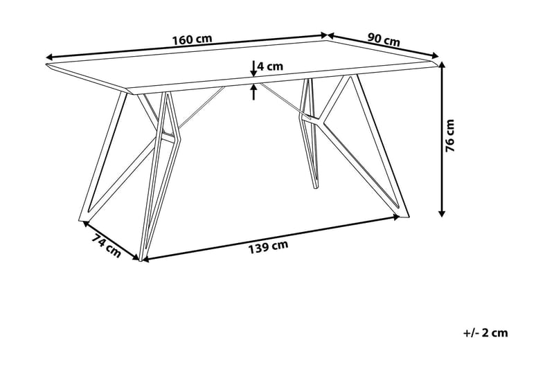 Verd Rektangulärt Matbord 160 cm i Trä och Metall med Betongutseende - Grå - Möbler - Bord & matgrupp - Matbord & köksbord