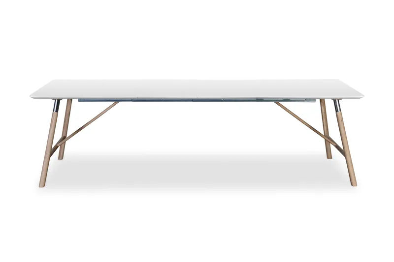 Waltham Förlängningsbart Matbord 180 cm, Vit/Ek