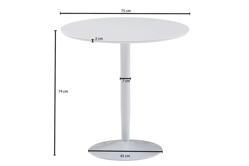 Wilhem Litet Runt Matbord 80 cm i Målad MDF - Vit - Möbler - Bord & matgrupp - Matbord & köksbord