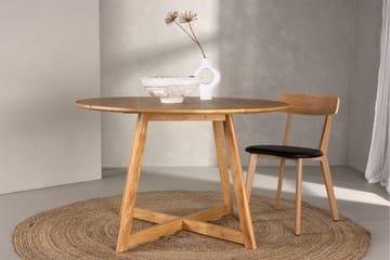 Yakidon Utdragbart Runt Matbord 120 cm med Trä- och Ekutseende - Brun - Möbler - Bord & matgrupp - Matbord & köksbord