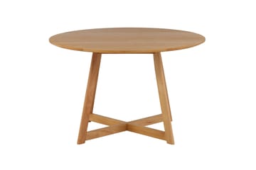 Yakidon Utdragbart Runt Matbord 120 cm med Trä- och Ekutseende - Brun - Möbler - Bord & matgrupp - Matbord & köksbord