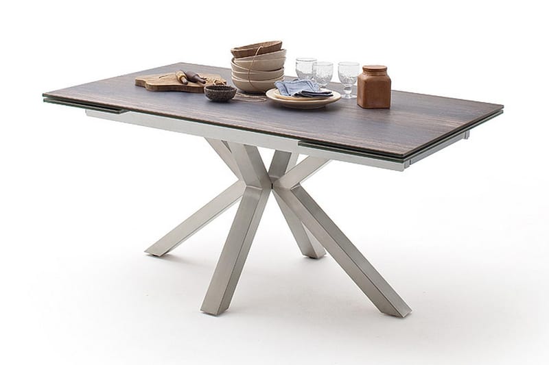 Matbord Kariwa 160 cm - Glas/Silver - Matbord & köksbord