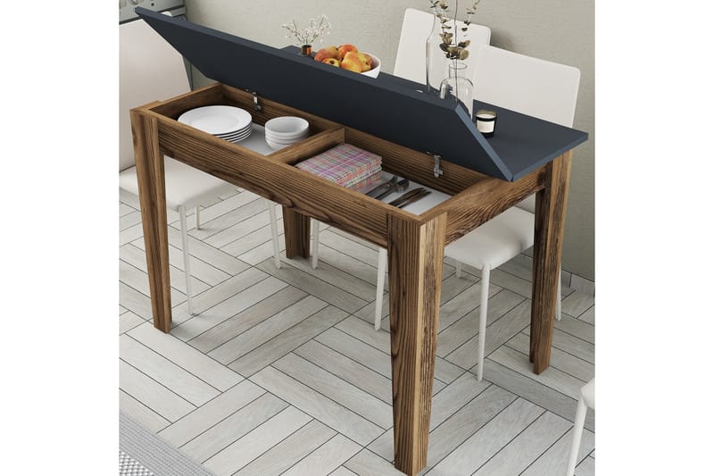 Matbord Levents 110x72 cm Brun/Svart - Hanah Home - Möbler - Bord & matgrupp - Matbord & köksbord