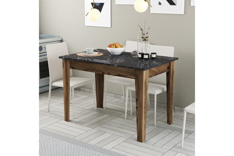 Matbord Levents 110x72 cm Brun/Svart - Hanah Home - Möbler - Bord & matgrupp - Matbord & köksbord