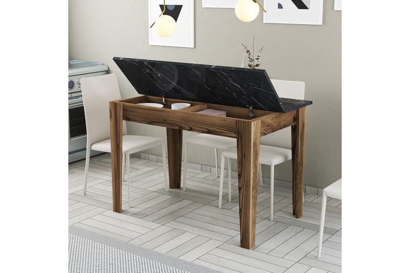 Matbord Levents 110x72 cm Brun/Svart - Hanah Home - Möbler - Bord & matgrupp - Matbord & köksbord