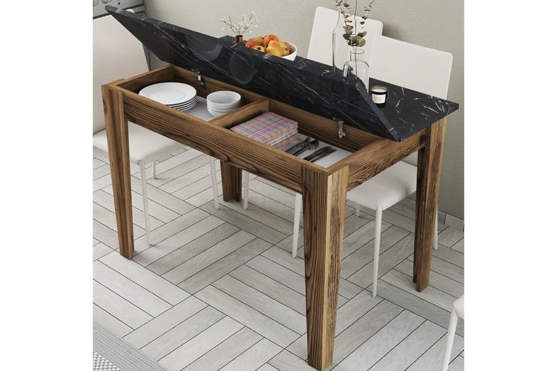 Matbord Levents 110x72 cm Brun/Svart - Hanah Home - Möbler - Bord & matgrupp - Matbord & köksbord