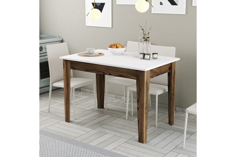 Matbord Levents 110x72 cm Brun/Vit - Hanah Home - Möbler - Bord & matgrupp - Matbord & köksbord