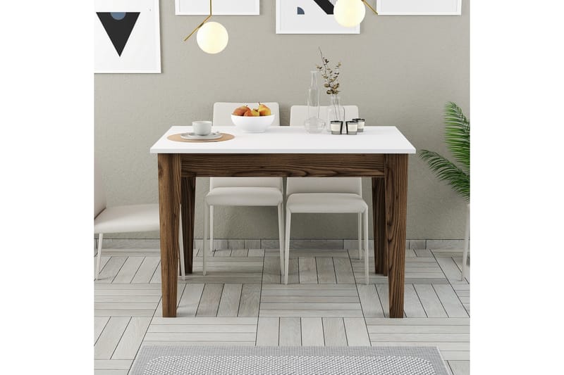 Matbord Levents 110x72 cm Brun/Vit - Hanah Home - Möbler - Bord & matgrupp - Matbord & köksbord