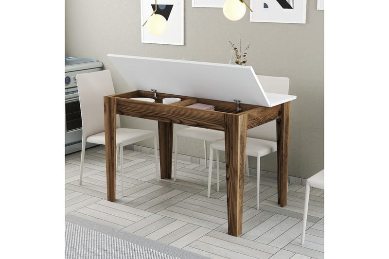 Matbord Levents 110x72 cm Brun/Vit - Hanah Home - Möbler - Bord & matgrupp - Matbord & köksbord