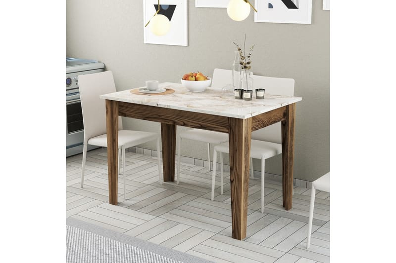 Matbord Levents 110x72 cm Brun/Vit - Hanah Home - Möbler - Bord & matgrupp - Matbord & köksbord