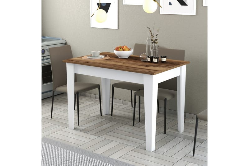 Matbord Levents 110x72 cm Brun/Vit - Hanah Home - Möbler - Bord & matgrupp - Matbord & köksbord