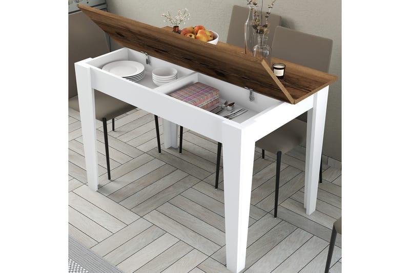 Matbord Levents 110x72 cm Brun/Vit - Hanah Home - Möbler - Bord & matgrupp - Matbord & köksbord