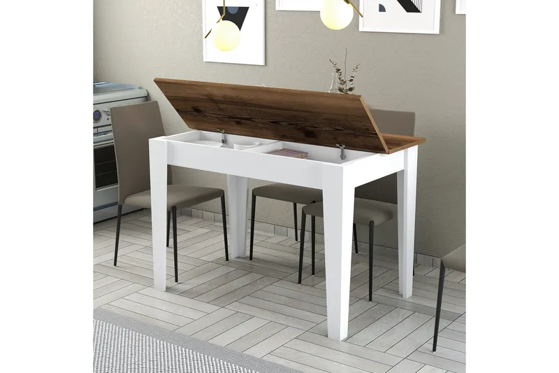 Levents Matbord 110x72 cm Brun/Vit - Hanah Home - Möbler - Bord & matgrupp - Matbord & köksbord