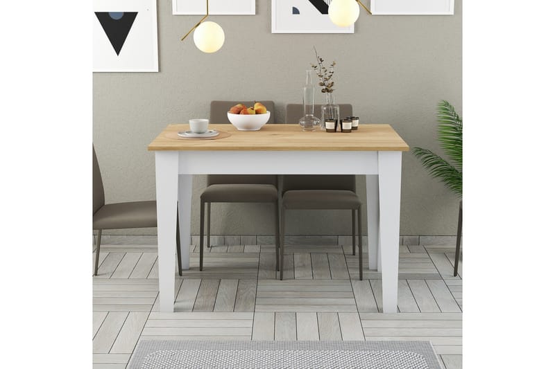 Levents Matbord 110x72 cm Vit/Brun - Hanah Home - Möbler - Bord & matgrupp - Matbord & köksbord