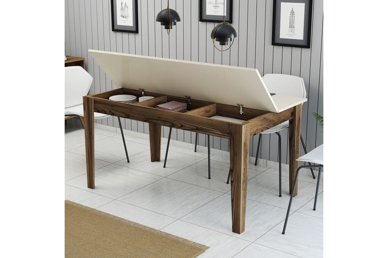 Matbord Lissione 145x88 cm Brun/Beige - Hanah Home - Möbler - Bord & matgrupp - Matbord & köksbord
