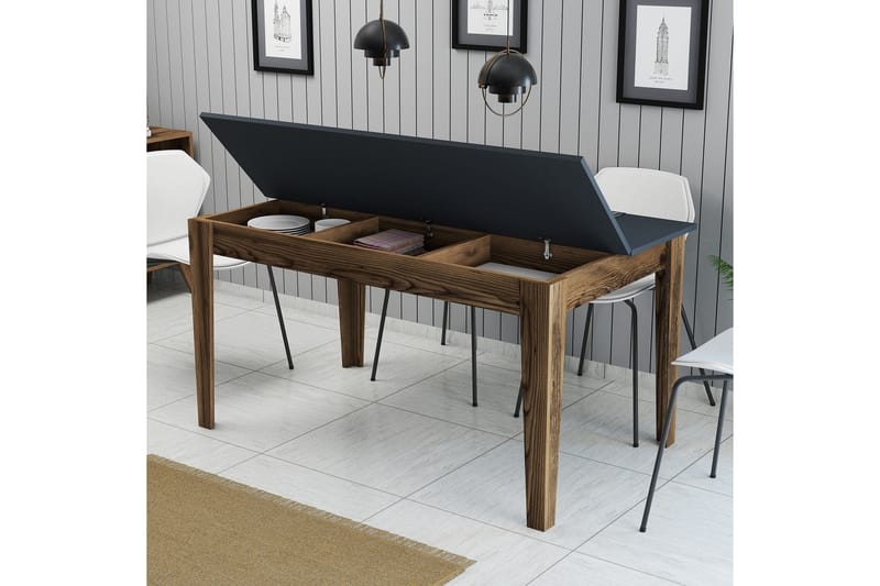 Matbord Lissione 145x88 cm Brun/Svart - Hanah Home - Möbler - Bord & matgrupp - Matbord & köksbord
