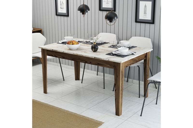 Matbord Lissione 145x88 cm Brun/Vit - Hanah Home - Möbler - Bord & matgrupp - Matbord & köksbord