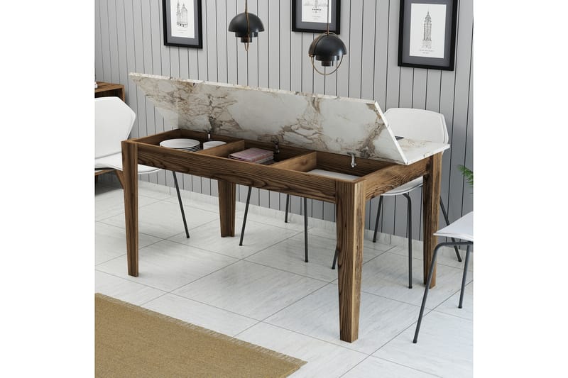 Matbord Lissione 145x88 cm Brun/Vit - Hanah Home - Möbler - Bord & matgrupp - Matbord & köksbord