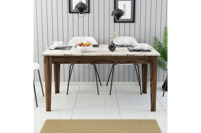 Lissione Matbord 145x88 cm Brun/Vit - Hanah Home - Möbler - Bord & matgrupp - Matbord & köksbord