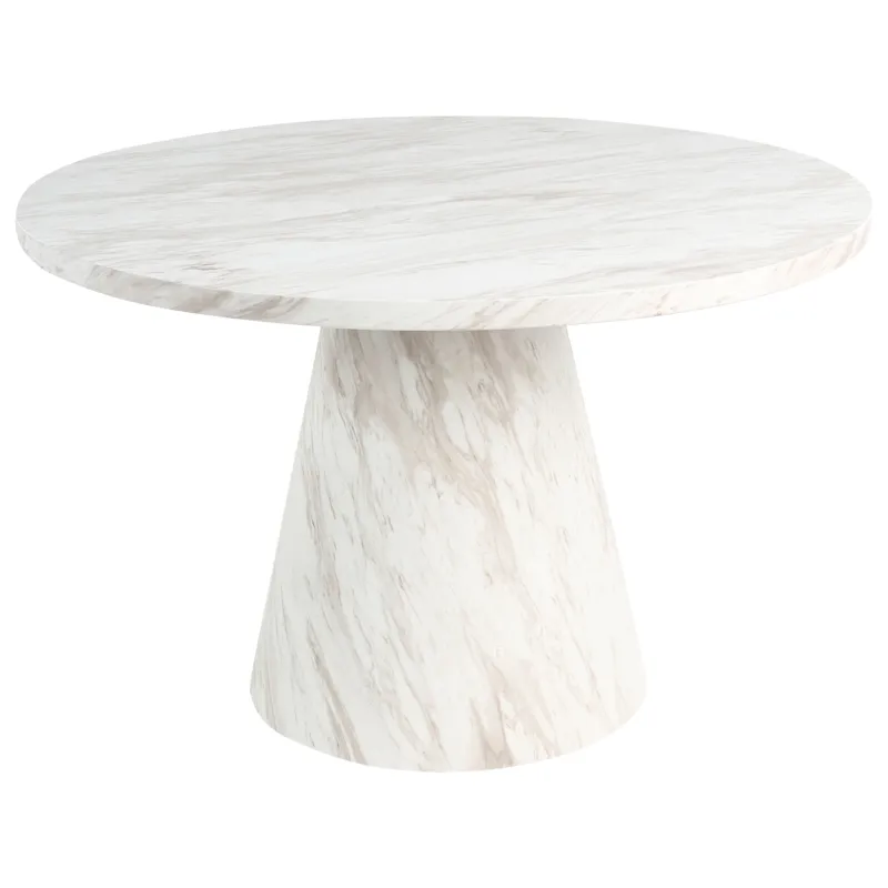 Matbord Mere 120 cm, Vit marmor