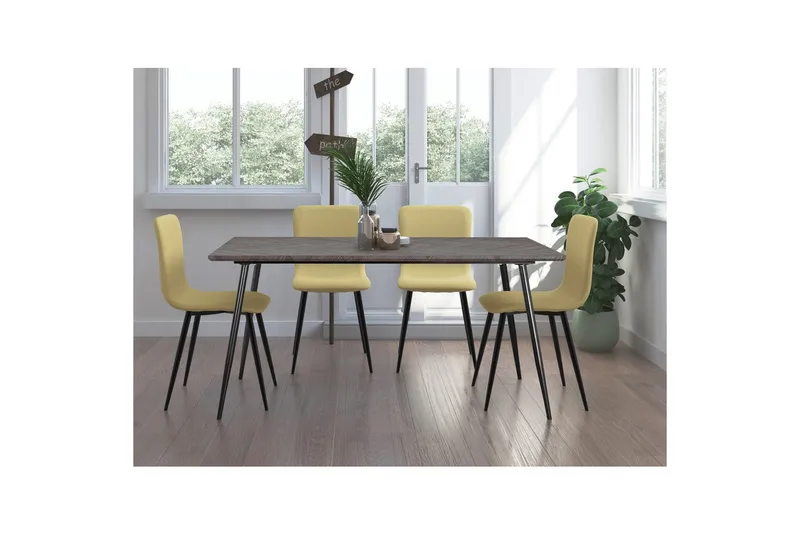 Matbord Monza 160x90x76 cm, Fiskben Viteik/Svart - 160x90x76 cm, Fiskben Viteik/Svart - Möbler - Bord & matgrupp - Matbord & köksbord