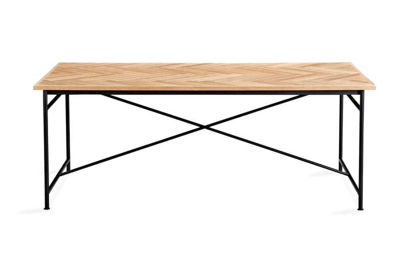 Matbord Narses 200 cm - Vit|Brun - Matbord & köksbord