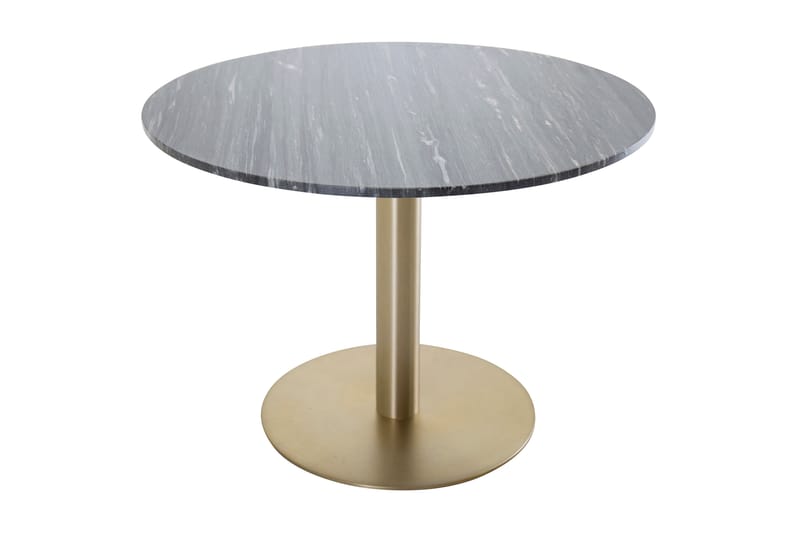 Matbord Netanya 106 cm Runt Marmor - Svart|Mässing - Matbord & köksbord