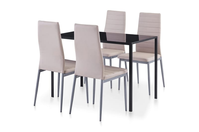 Matbord och stolar 5 delar cappuccino - Beige - Matgrupp