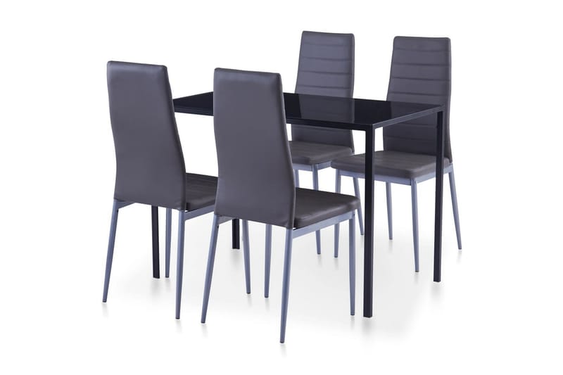 Matbord och stolar 5 delar grå - Grå - Matgrupp