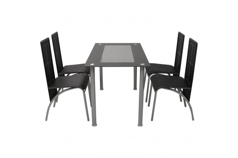 Matbord och stolar 5 delar svart - Svart - Matgrupp