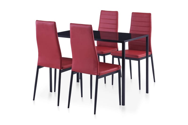 Matbord och stolar 5 delar vinröd - Röd - Matgrupp
