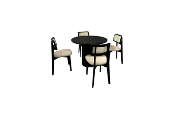 Matbord och stolset (5 delar) Colomieu Svart / Vit - Svart/Vit - Möbler - Bord & matgrupp - Matgrupp